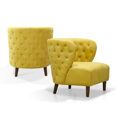 Gele Chesterfield fauteuil xl Textiel stof banken Creatieve meubels Banken