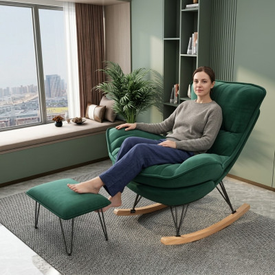 Fauteuil Ontwerper Stoel Bekleding Relax Stof Voetenbankje Eenpersoons Club Bank