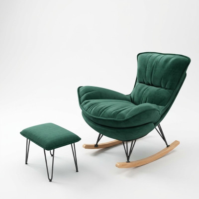 Fauteuil Ontwerper Stoel Bekleding Relax Stof Voetenbankje Eenpersoons Club Bank