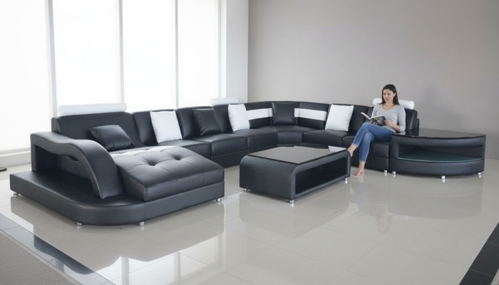 Hoekbank U-vormige woongebied bank bank bekleding hoek stof banken meubels leer