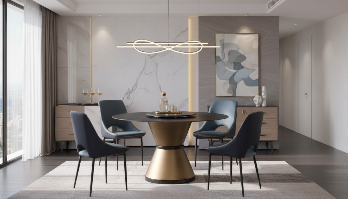 Moderne eetkamer woonkamer keuken Ronde tafels Eettafel Ontwerp Tafel Rond
