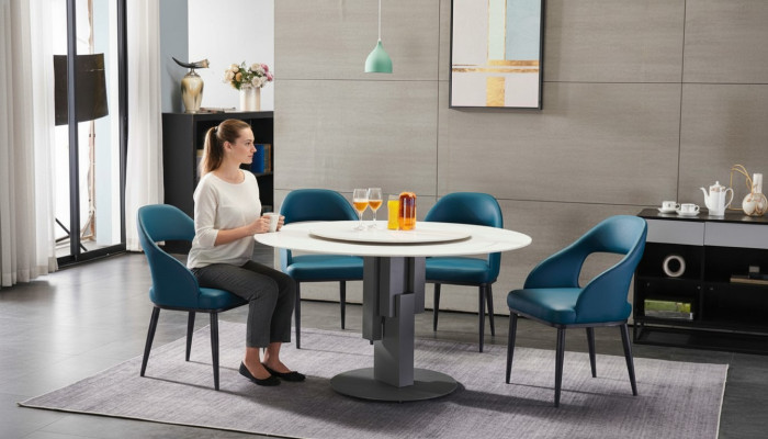 Eetkamer meubels Ovaal eettafel Tafel Ontwerp Tafels Luxe meubels Rond Nieuw Roestvrij staal