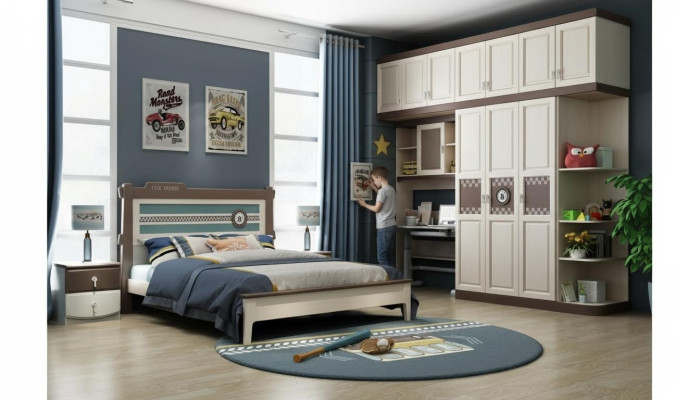 Slaapkamer compleet set Bed Nachtkastje Commode 6-delig Ontwerp Houten Meubel Sets