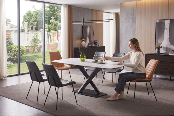Luxe eetkamertafels Tafel Metaal Eettafel Moderne meubels Nieuw Roestvrij staal