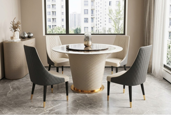 Marmeren eettafel Moderne eetkamer Woonkamer Keuken Tafels Design Tafel Rond Nieuw