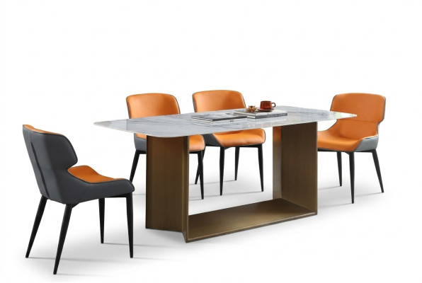 Luxe tafels eettafel roestvrijstalen meubels zuil tafel marmer stijl eettafels metaal