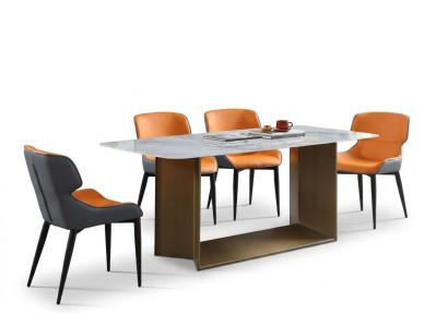 Luxe tafels eettafel roestvrijstalen meubels zuil tafel marmer stijl eettafels metaal