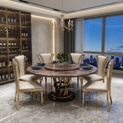 Marmeren stijl keuken moderne eettafel tafel tafels eetkamer luxe meubilair ontwerp