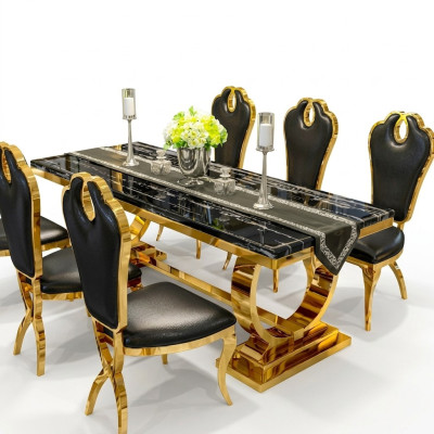 Roestvrijstalen eettafel Eetkamer Moderne keuken Ontwerp Tafel Metaal