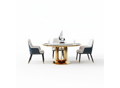 Luxe ronde tafel, ronde ontwerptafels, roestvrijstalen meubels, eettafel, eettafels nieuw