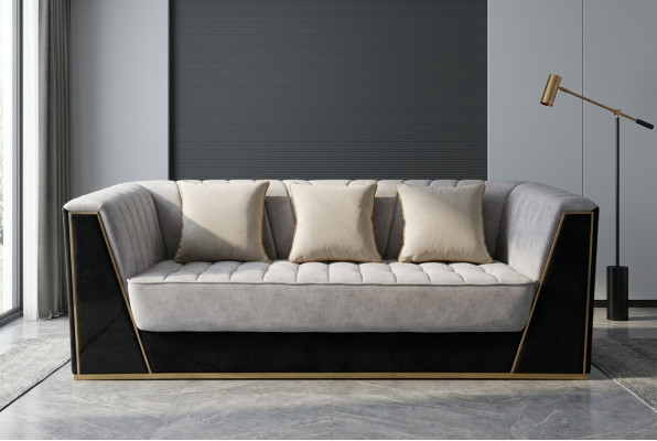Bank 3-zitsbanken luxe textiel banken grote gestoffeerde design meubels Driezitter