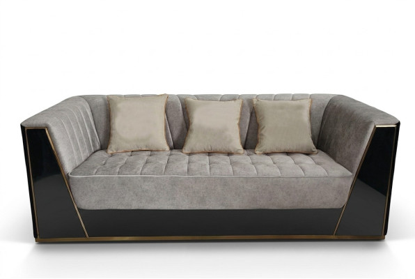 Bank 3-zitsbanken luxe textiel banken grote gestoffeerde design meubels Driezitter
