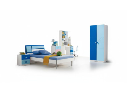 Kinderkamer set Bed Kledingkast Moderne jeugd slaapkamer Nieuwe 4-delige set.