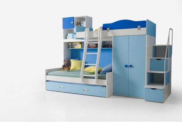 Bedden Stapelbed Echt Hout Kinderen & Jeugd Kamer Nieuw Stapelbed Bed Etagère