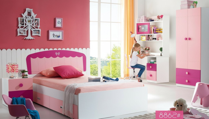 Tafel Bed Kledingkast Ladenkast 4-delige Compleet tienerkamer kinderkamer
