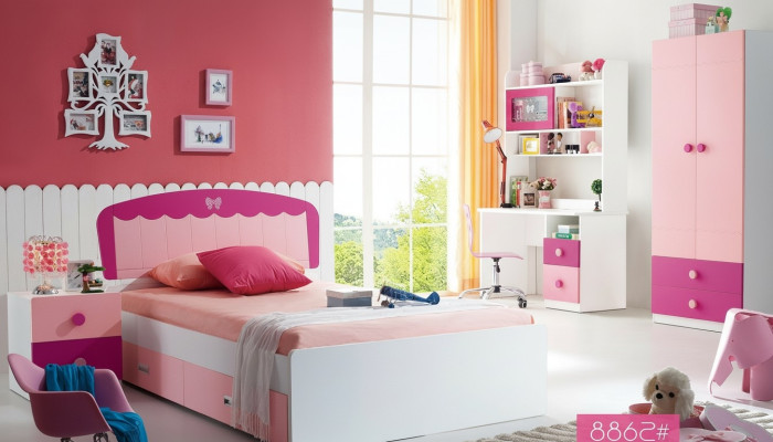 Tafel Bed Kledingkast Ladenkast 4-delige Compleet tienerkamer kinderkamer