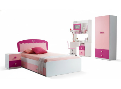 Tafel Bed Kledingkast Ladenkast 4-delige Compleet tienerkamer kinderkamer