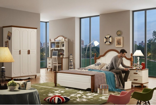 Compleet set bed nachtkastje kledingkast designer slaapkamer meubels Nieuw 5-delig