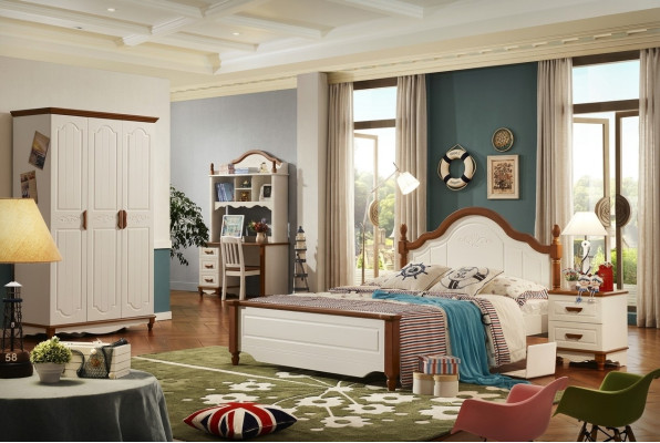 Compleet set bed nachtkastje kledingkast designer slaapkamer meubels Nieuw 5-delig