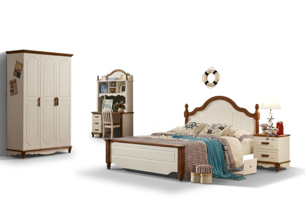 Compleet set bed nachtkastje kledingkast designer slaapkamer meubels Nieuw 5-delig