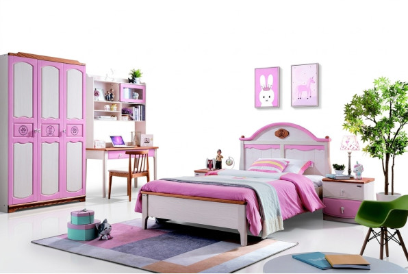 Moderne kast commode tafel hout 5-delige slaapkamer jeugd kinderkamer set