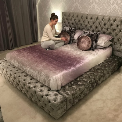 Chesterfield tweepersoonsbed meubelen 180x200 stof textiel bedden luxe designframe