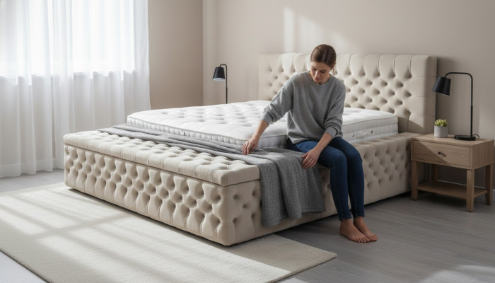 Chesterfield Tweepersoons Hotel Bedden Slaapkamer Leer Modern Bedbekleding