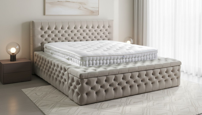 Chesterfield Tweepersoons Hotel Bedden Slaapkamer Leer Modern Bedbekleding