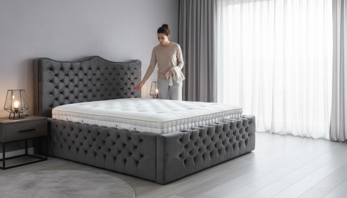 Ontwerp Luxe Tweepersoons Hotel Slaapkamer Boxspring Complete Bedden Bed Bekleding