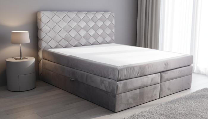 Boxspringbed Lederen bed 180x200cm Hotel Tweepersoonsbed Luxe Bedden Modern Nieuw