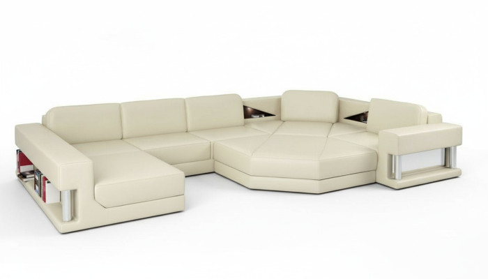 Hoekbank U-vorm Bank Woonlandschap Bank Moderne Ontwerp Bank Stof Leer