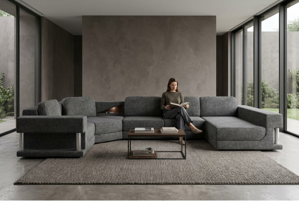 Hoekbank U-vorm met slaapfunctie Slaapbank Nieuw Woonkamersofa Multifunctionele bank