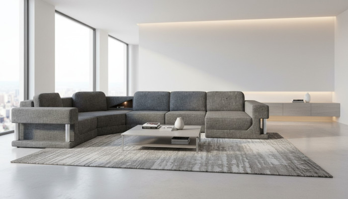 Hoekbank U-vorm met slaapfunctie Slaapbank Nieuw Woonkamersofa Multifunctionele bank