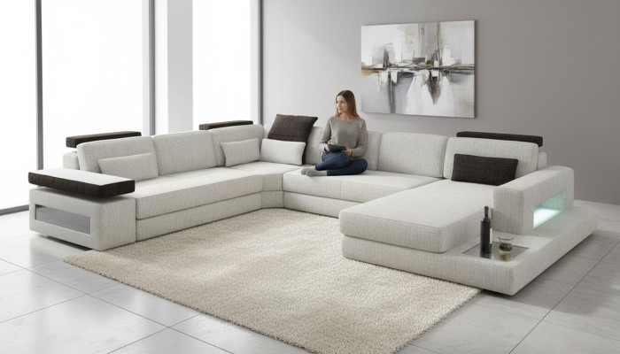 Textielbank Bank Woongroep U-vorm Design Modern Bank Hoekbanken Design