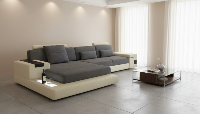 Luxe bank hoek bank meubels woonkamer L-vorm modern design textiel stof