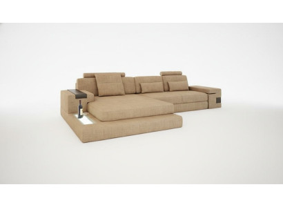 Ontwerp Modern Sofa Stof Bruin Hoekbank L Vorm Bank Woonlandschap Sofa Nieuw.