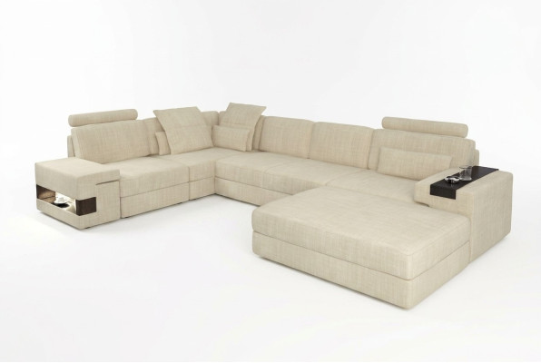 Textielbank L-vorm Bank Meubels Woonkamer Hoek Ontwerp Modern Zacht Stijl 2-dlg.Set