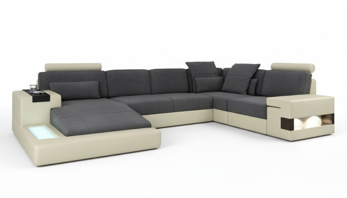 Woonkamer Designerbank Bekleding LederStof Zit Modern Hoekbank U-vorm