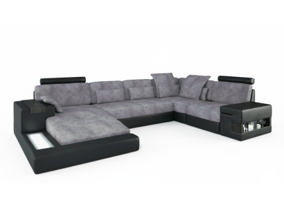 Ontwerper Modern Luxe Textiel Bankstel U-vorm Meubels met bedfunctie grijs NIEUW