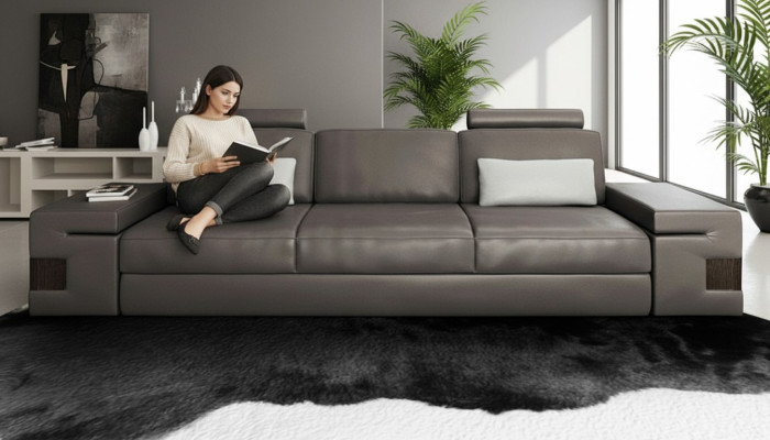 Grote banken van textiel met 3 zitplaatsen, bank, gestoffeerde zitplaats, driezits luxe nieuw.