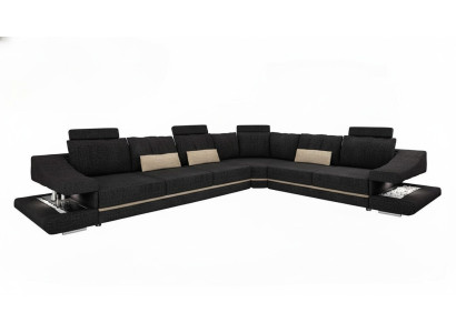 Woonkamer textiel Zwarte bank Bankstel L-vorm Zitschaduw Hoekbank Bank Meubels  Woonkamer textiel Zwarte sofa Bankstel L-vorm Zitzak Hoekbank Bank Meubelen