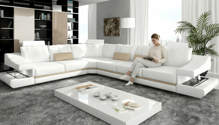 Woonkamer moderne design bankstellen banken Eleganc L-vormige hoekbank stoffen bank nieuw