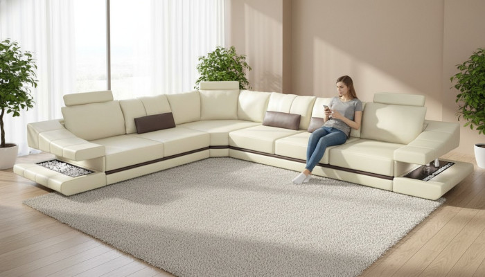 Sofa's Hoekbank Hoekbank Bankstel Woonkamer Textiel L-vormige Sofa's