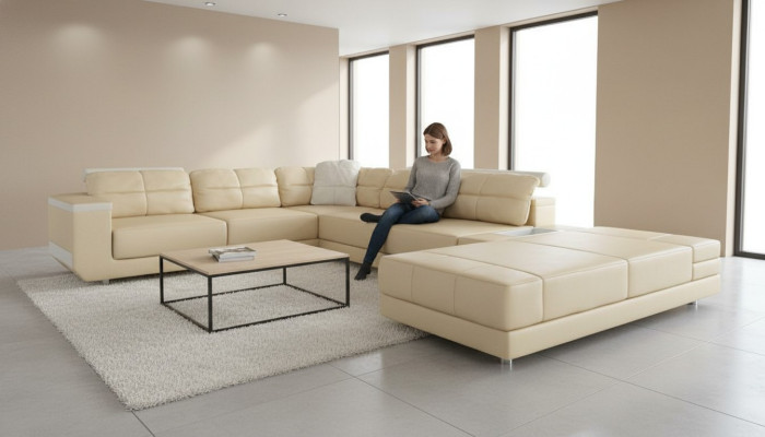 Sofa Hoekbank Bank Ontwerp Bekleding Hoekbank Woonlandschap U Vorm Bankstellen Banken