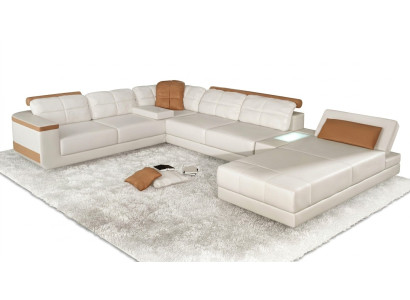 Hoekbank U-vorm Bank Textiel Bankstellen Design Woongebied Bedfunctie Leer