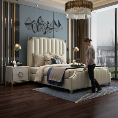 Ontwerpbed bedden 180x200cm Dubai Dubbel Hotel Hout Slaapkamer Luxe