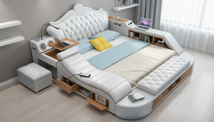 Chesterfield Doppel Luxus Design Bed gestoffeerde bedden 180x200 Multifunctioneel