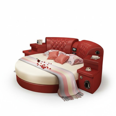 Rond Bed Ronde Bedden Multifunctioneel Hotel Bekleding LED Regaal Kingsize