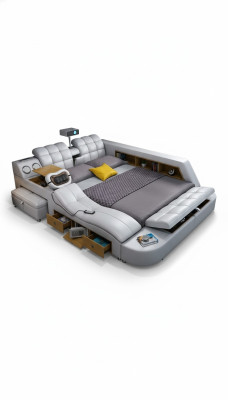 Multifunctioneel Deluxe bed massage bed hotel gestoffeerd Led usb radio