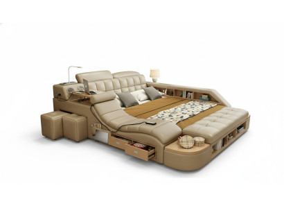 Multifunctionele bedden Luxe leren bedbekleding Moderne hotelmassagefunctie Nieuw